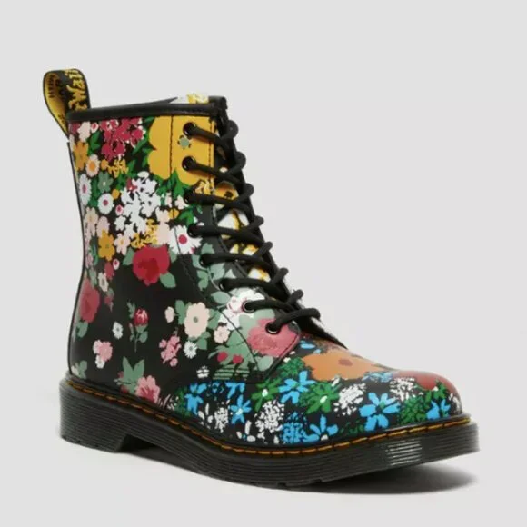 NWOB Dr. Martens 1460 Y Floral Mash Up Boot Youth Size 7 - Picture 1 of 16
